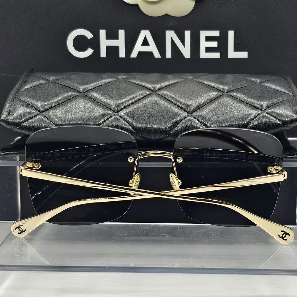CHANEL TITANIUM LIGHT GOLD SUNGLASSES Square CH4287T c.395